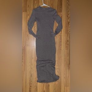 Long sleeve long bodycon knit dress